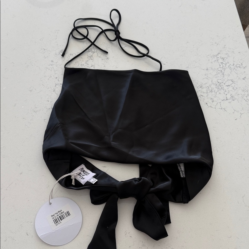 Princess Polly Black Satin Shae Top